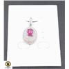 Image 1 : #242-NATURAL HEATED RUBY 5X7 & CZ PENDANT