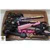 FLAT OF ASSORTED HAIR STYLING CURLING TOOLS