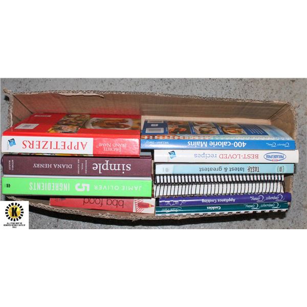 BOX WITH 12 COOKBOOKS WITH SOME VINTAGE -