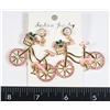 Image 1 : NEW RHINESTONE BICYCLE DROP EARRINGS