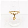 Image 1 : 10 KT GOLD RING WITH SMALL DANGLE HEART