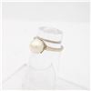 Image 1 : 10K WHITE GOLD AND CULTURED PEARL RING SZ 4.5-5