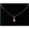 Image 1 : WHITE OPAL TRIPLET PENDANT AND GOLD CHAIN