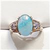 Image 1 : S47-108 SILVER CREATED OPAL RING