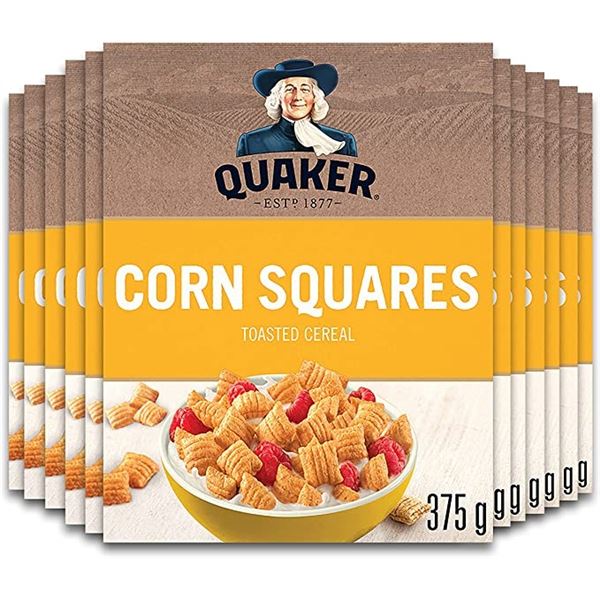 CASE WITH 12 BOXES OF QUAKER CORN BRAN SQUARES