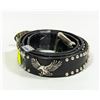 Image 1 : SIZE 36 LEATHER EAGLE SILVER STUDDED BELT