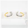 Image 1 : NEW .925 SILVER EARRINGS YELLOW GOLD PLATED CZ