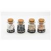 4 GLASS JARS OF GEMSTONES INCLUDES: GOLDEN