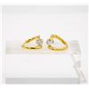 Image 1 : NEW .925 SILVER EARRINGS YELLOW GOLD PLATED CZ