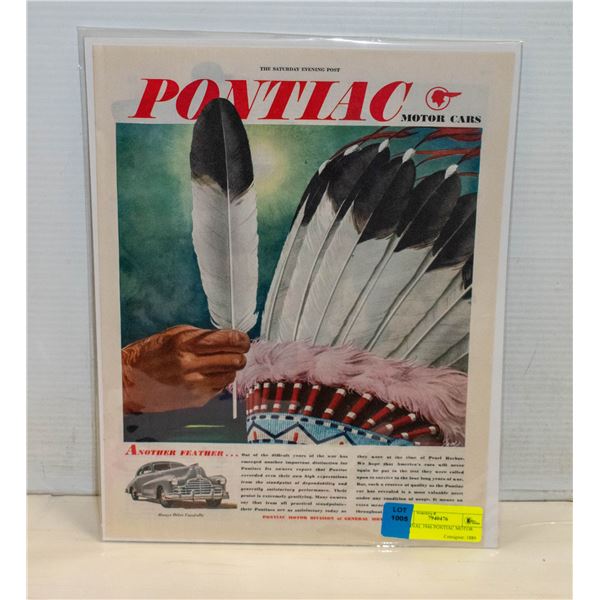 ORIGINAL 1946 PONTIAC MOTOR CARS