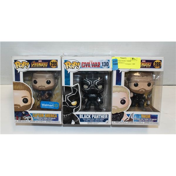 LOT OF FUNKO POPS - THOR, CAPTAIN AMERICA