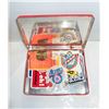Image 1 : COOKIE TIN WITH VINTAGE STICKERS