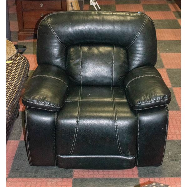 BLACK LEATHERETTE RECLINING OVERSIZED ROCKER