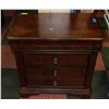 Image 1 : WOODEN 3 DRAWER NIGHTSTAND 30" X 18" X 29"