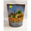 Image 1 : ANTIQUE BARN 5 GALLON HAND PAINTED GARBAGE