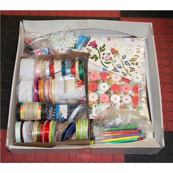 RIBBON AND CRAFTING LOT