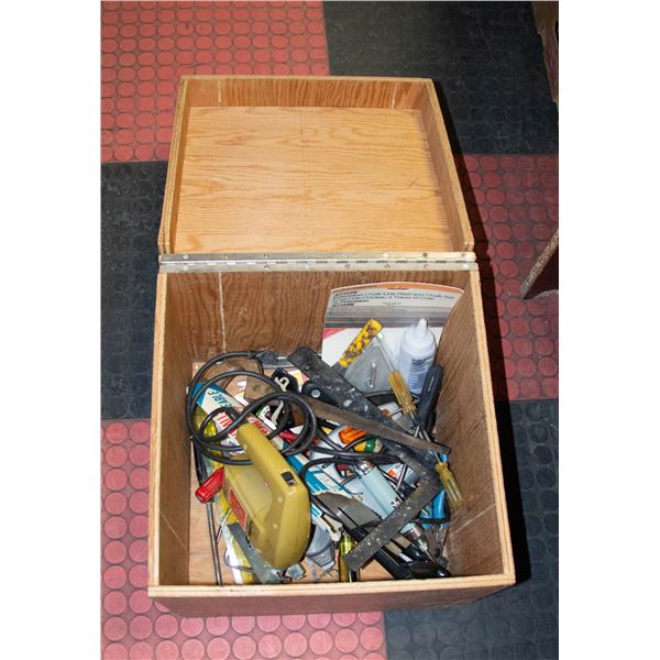 WOOD BOX WITH TOOLS