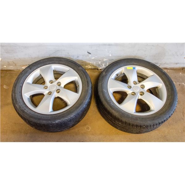 2 VERY LOW TREAD 225/50R17 KIA 5 BOLT PATTERN RIMS
