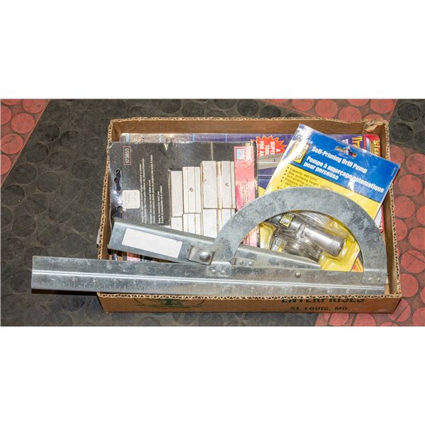 BOX WITH POWERFIST WATER PUMP SOLD WITH PROTRACTOR