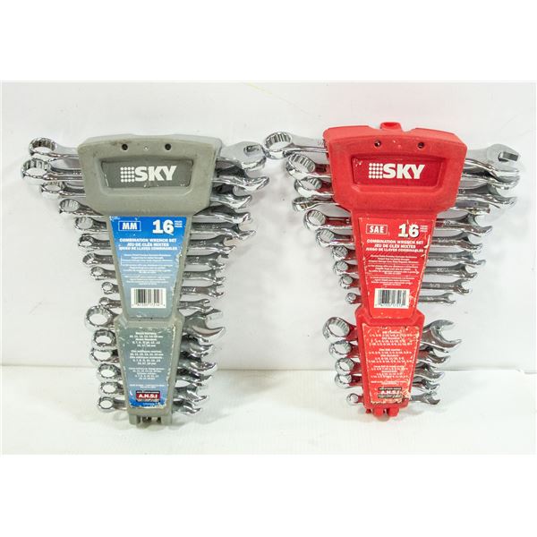 2 HUSKY WRENCH SETS STANDARD AND METRIC