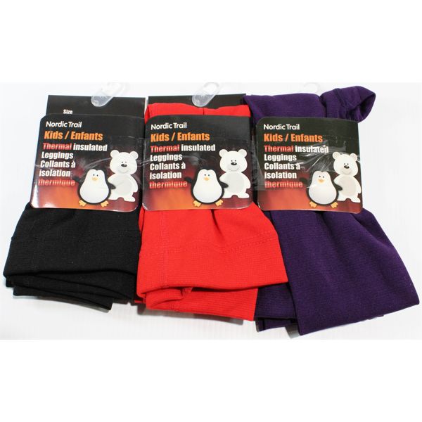 3 NORDIC TRAIL KIDS THERMAL INSULATED LEGGINGS