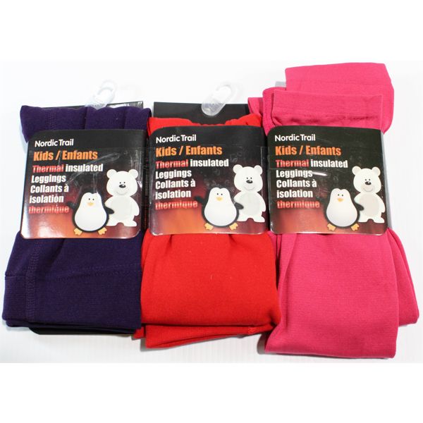 3 NORDIC TRAIL KIDS THERMAL INSULATED LEGGINGS