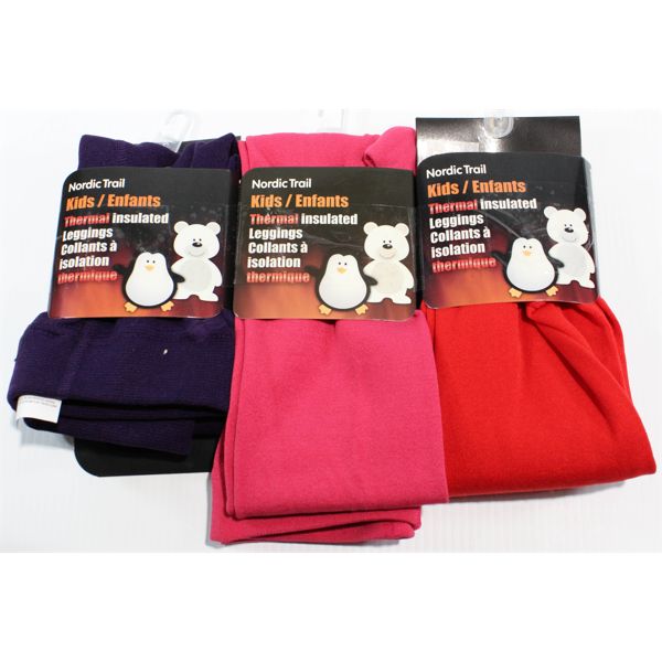 3 NORDIC TRAIL KIDS THERMAL INSULATED LEGGINGS