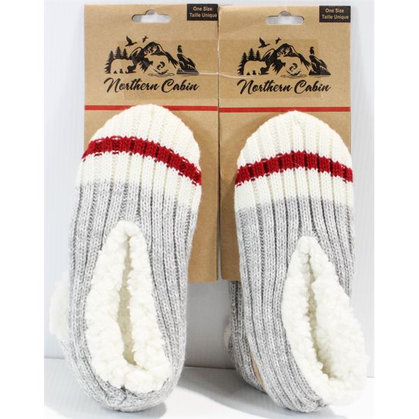 2 PAIR NORTHERN CABIN SLIPPERS