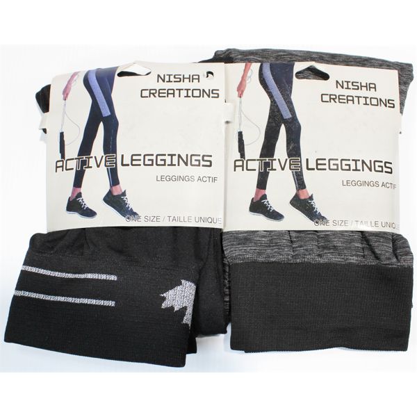 2 PAIRS NISHA CREATIONS ACTIVITY LEGGINGS