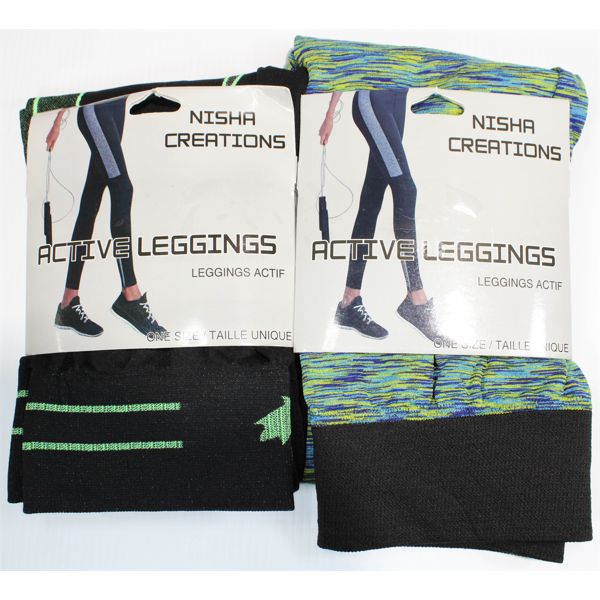 2 PAIRS NISHA CREATIONS ACTIVITY LEGGINGS