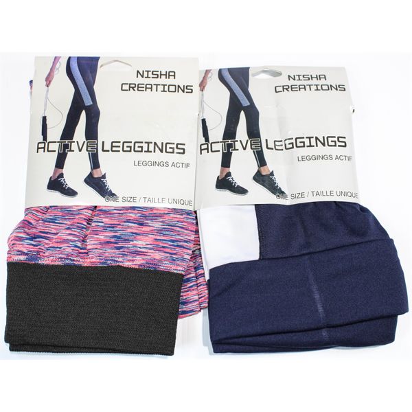 2 PAIRS NISHA CREATIONS ACTIVITY LEGGINGS