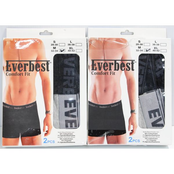 2 NEW PACKS OF EVERBEST COMFORT FIT BOXERS