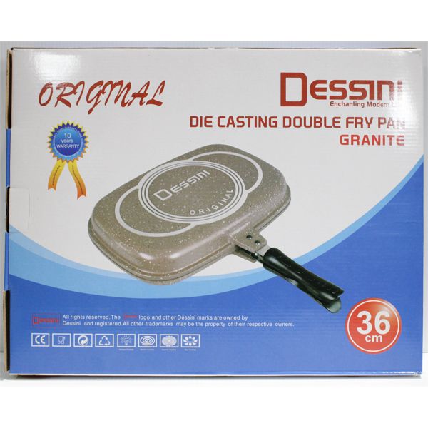 36CM ORIGMAL DESSINI DIE CAST GRANITE DOUBLE FRY PAN