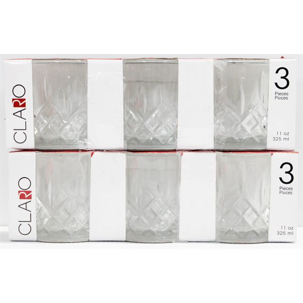 2 SETS OF CLARO OLD FASHIONED WHISKY TUMBLERS