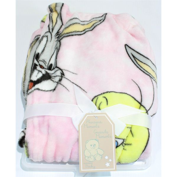 PRECIOUS MOMENTS BUGS BUNNY/TWEETY BABY BLANKET