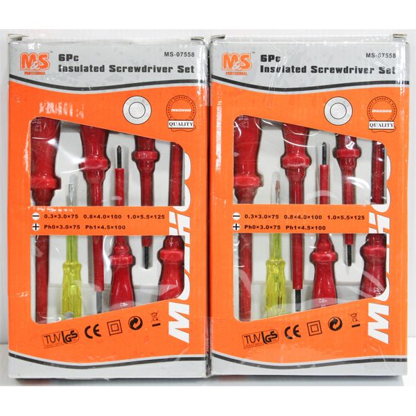 2 M & S PROFESSIONAL 6 PCE INSULATED SCREWDRIVER SETS