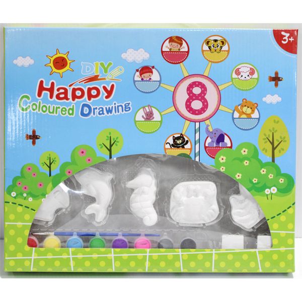 DIY HAPPY COLORED DRAWINGS PLASTER PAINT KIT