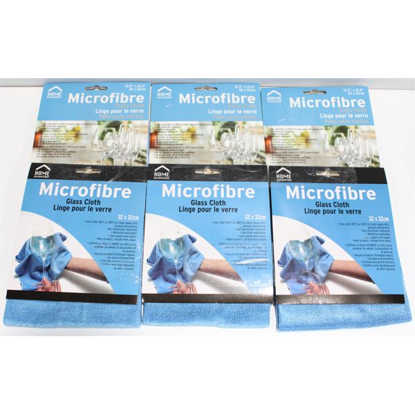 3 HOME ESSENTIALS MICROFIBRE GLASS CLOTHS