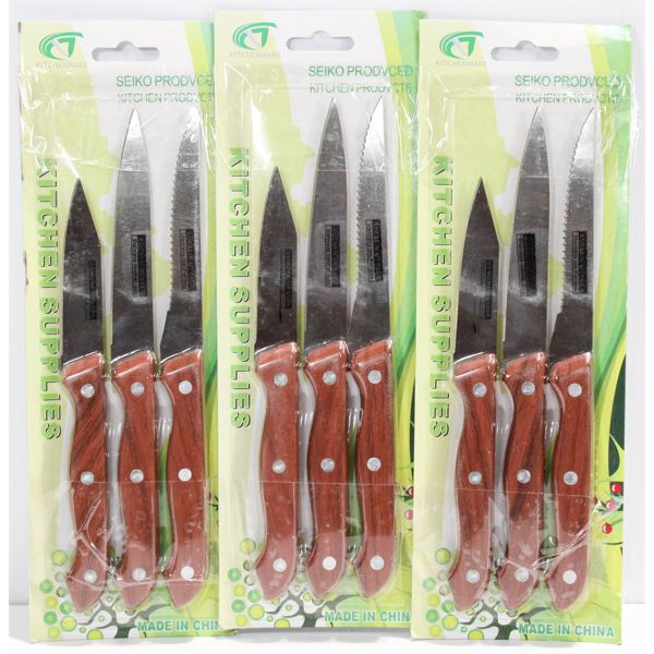 3 PACKS OF KITCHEN KNIFE SETS