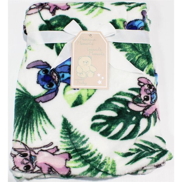 PRECIOUS MOMENTS FLEECE LILO & STITCH BABY BLANKET