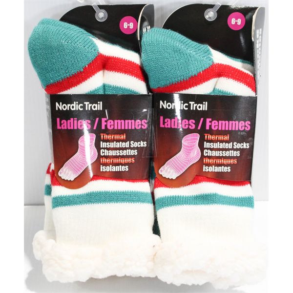 2 PAIRS LADIES THERMAL INSULATED SOCKS