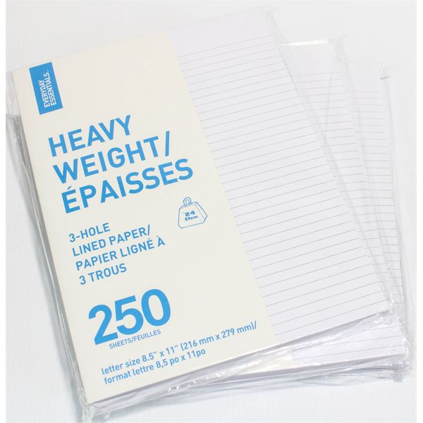 3 PACKS EVERYDAY ESSENTIALS HEAVY WEIGHT LINED PAPER