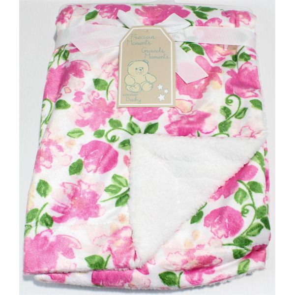 PRECIOUS MOMENTS ROSE THEMED BABY BLANKET