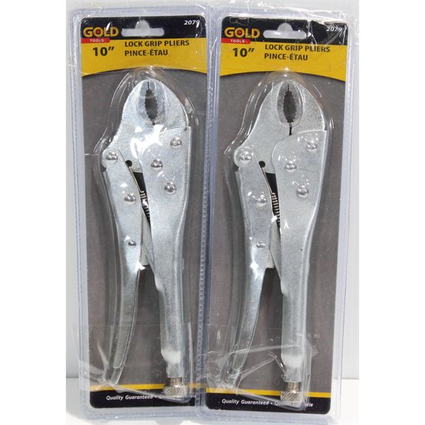 2 GOLD TOOLS 10  LOCK GRIP PLIERS