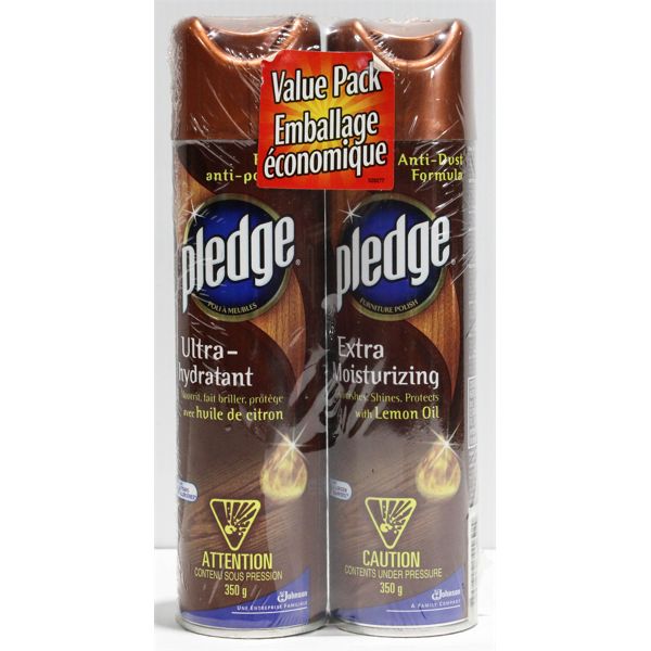 2 PLEDGE EXTRA MOISTURIZING WOOD CLEANING POLISH