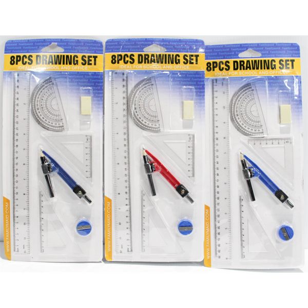 3 PACKS OF 8 PIECE DRAWING SETS