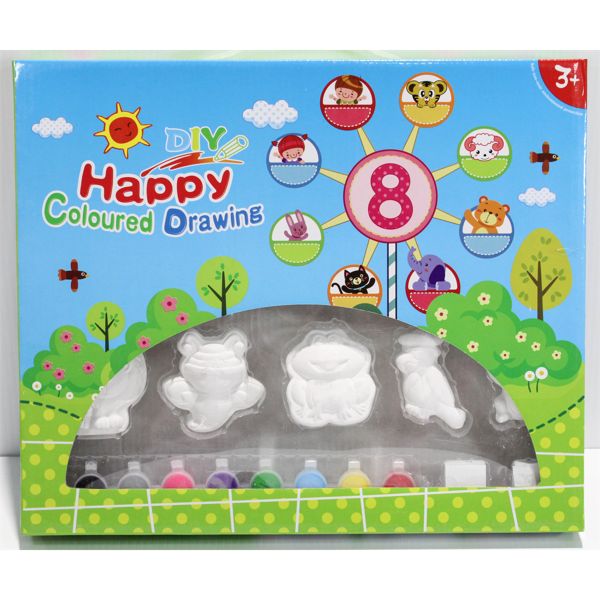 DIY HAPPY COLORED DRAWING PLASTER PAINTING KIT