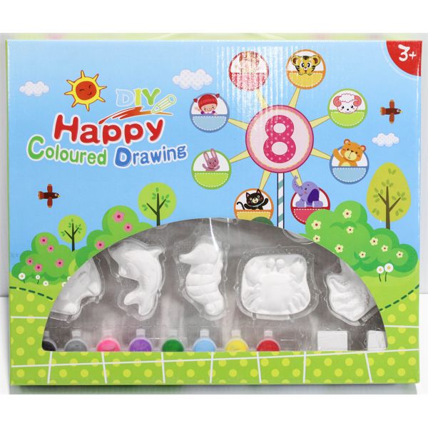 DIY HAPPY COLORED DRAWING PLASTER PAINTING KIT