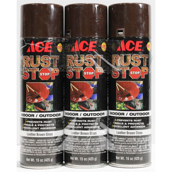 3 CANS ACE RUST STOP