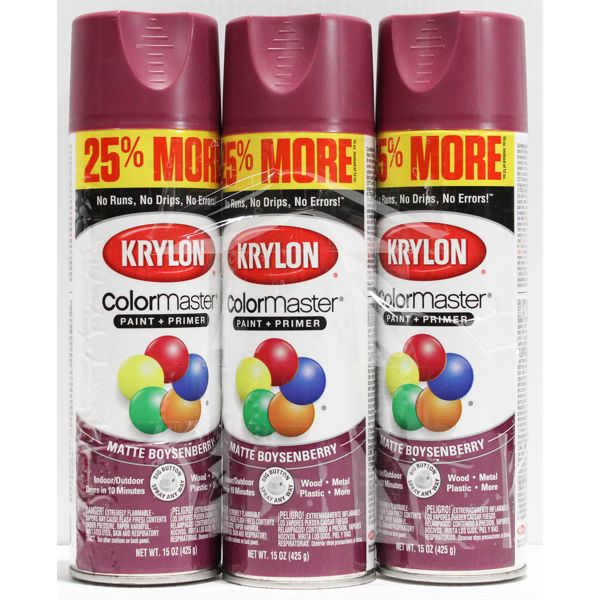 KRYLON COLORMASTER PAINT/PRIMER, MATTE BOYSENBERRY